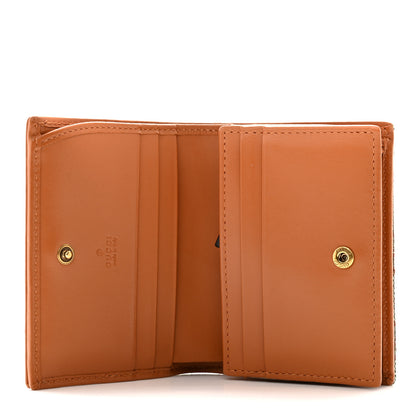 Gucci Moire Calfskin Monogram Bi-Fold Card Case Pale Blue Brown 5 of 11