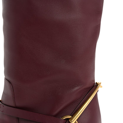 Gucci Calfskin Lifford Knee High Boots 40 Classic Burgundy 15 of 16