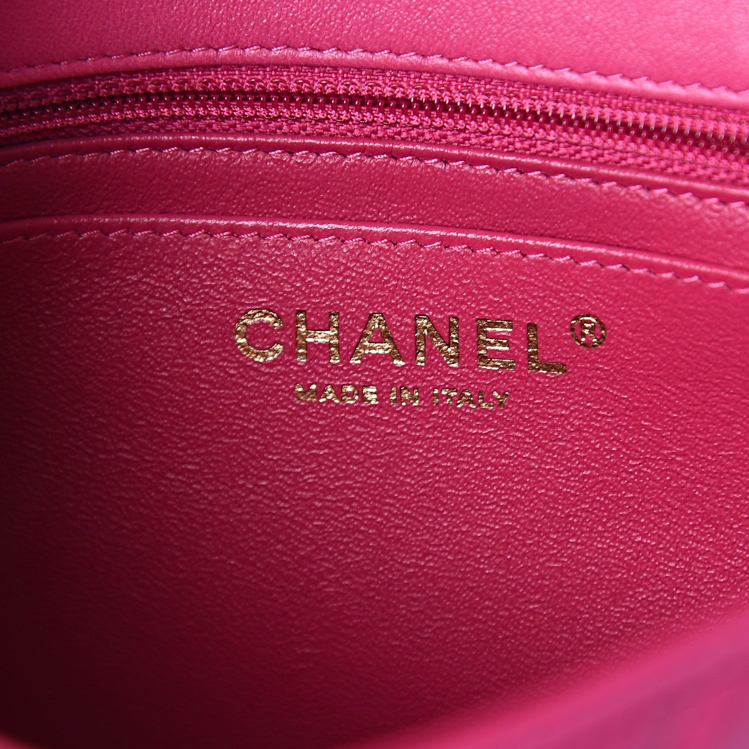 Chanel Lambskin Chevron Quilted Mini Square Flap Fuchsia 5 of 8