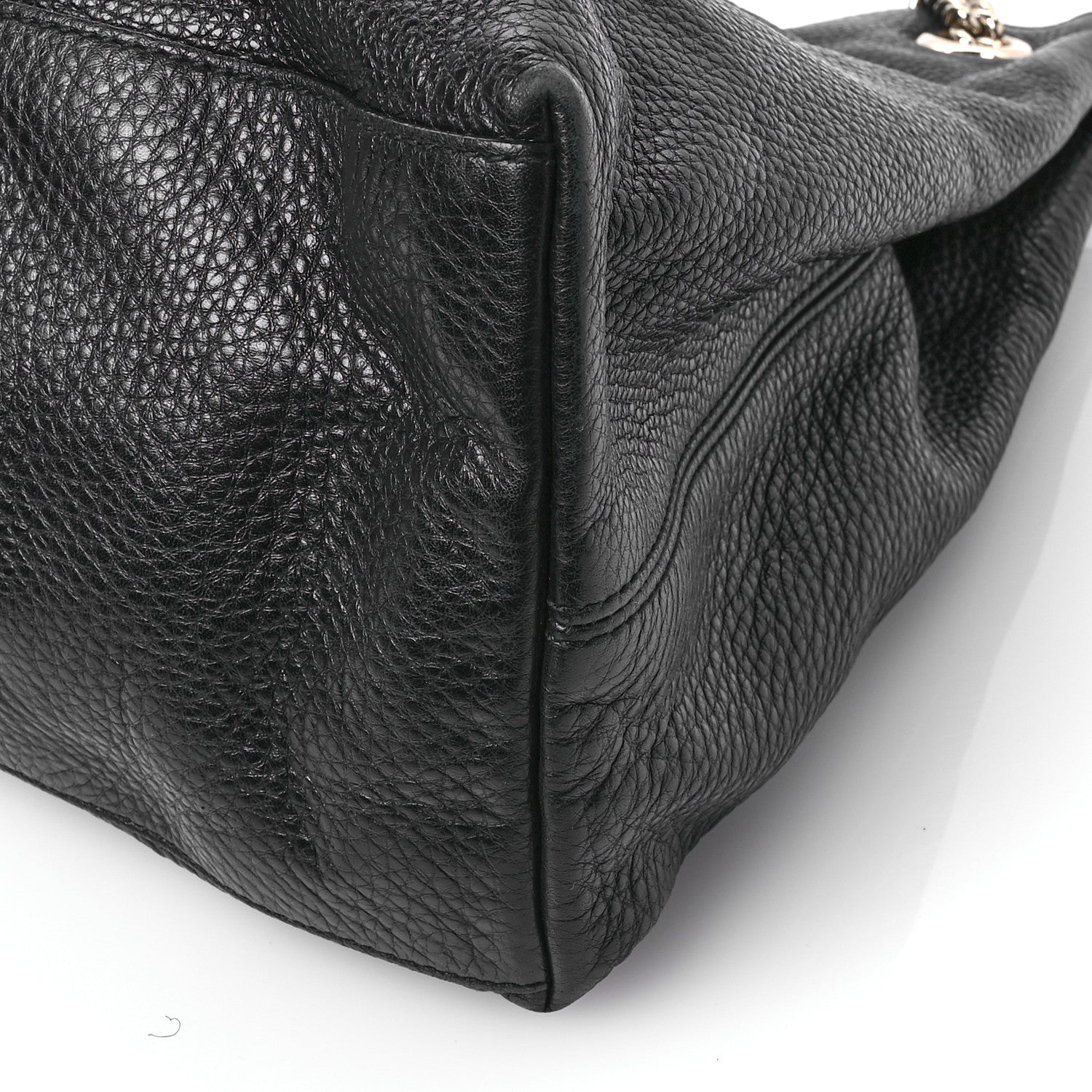 Gucci Pebbled Calfskin Large Soho Chain Shoulder Bag Black 10 of 12