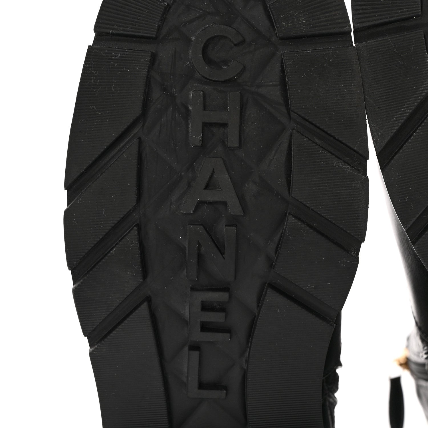 Chanel Shiny Calfskin Patent Quilted Chain Lace Up Combat Boots 39 Black 6 of 15
