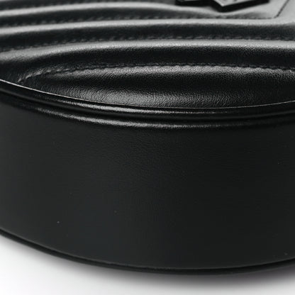 Saint Laurent Calfskin Matelasse Chevron Round Vinyle Camera Bag Black 8 of 9
