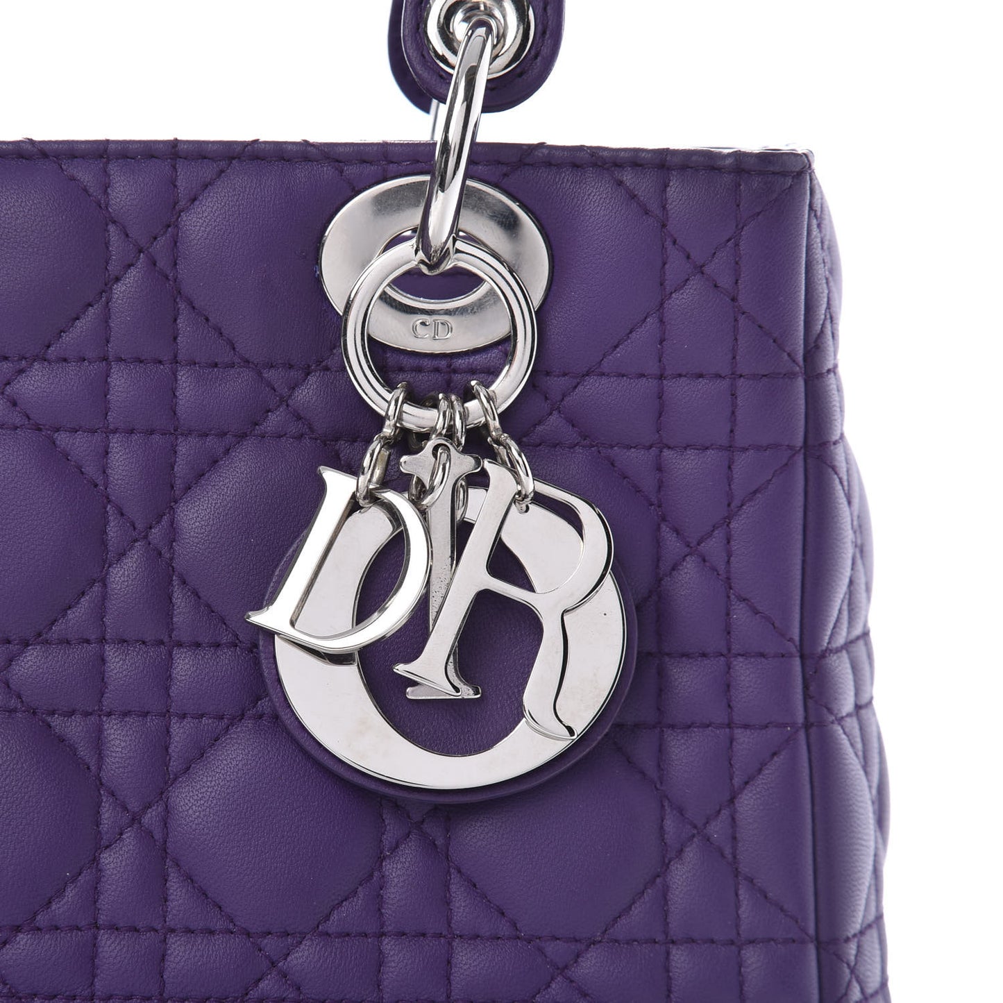Lambskin Cannage Medium Lady Dior Purple