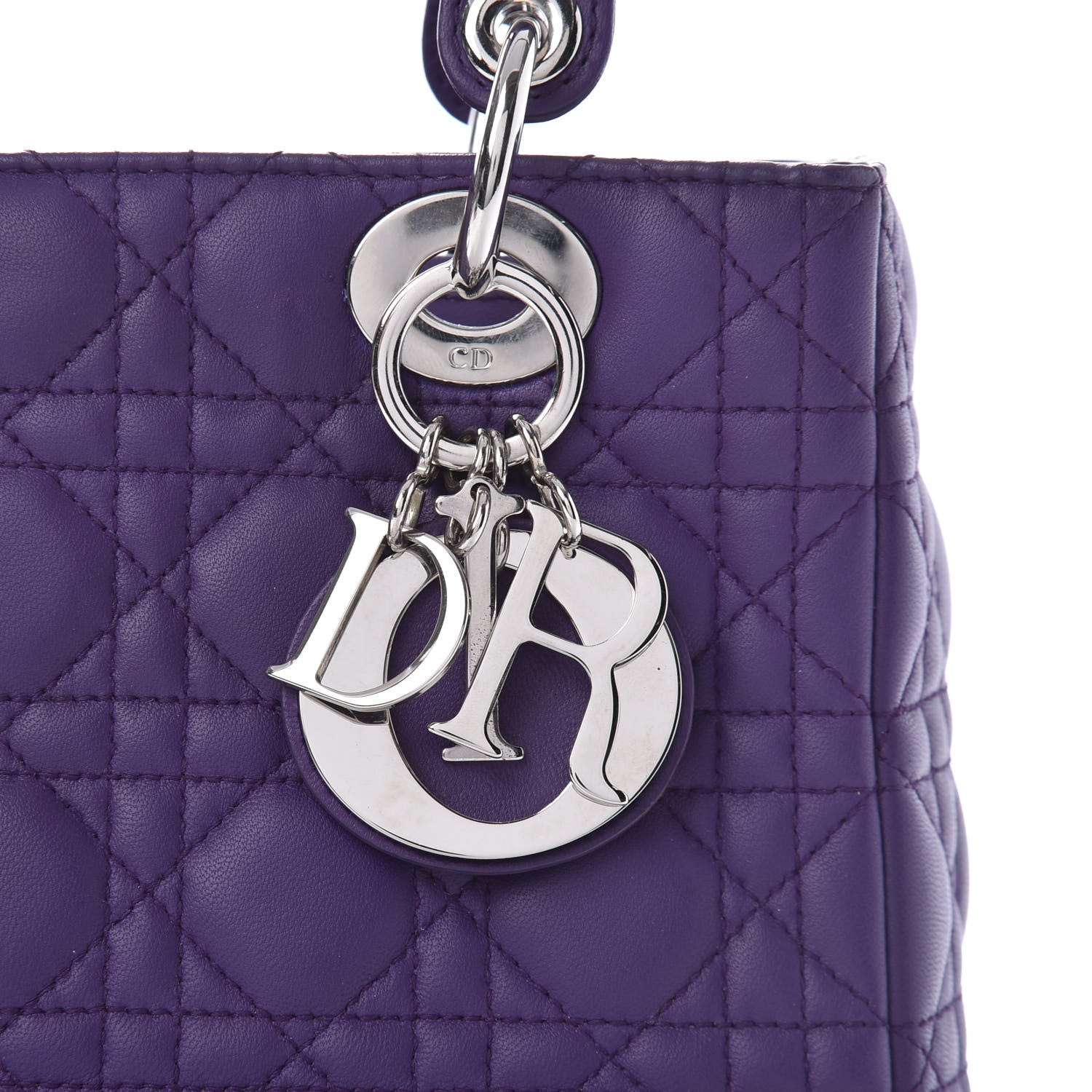 Christian Dior Lambskin Cannage Medium Lady Dior Purple 10 of 11
