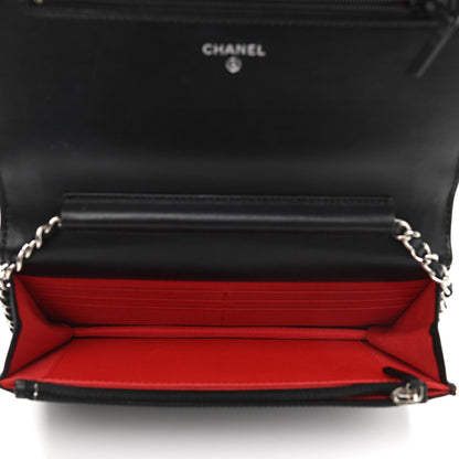 Chanel Lambskin Quilted Data Center Wallet On Chain WOC Black 4 of 13
