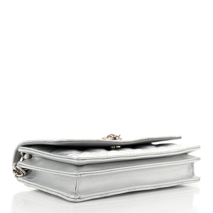 Christian Dior Iridescent Metallic Lambskin Cannage Mini My Dior Bag Silver 4 of 11