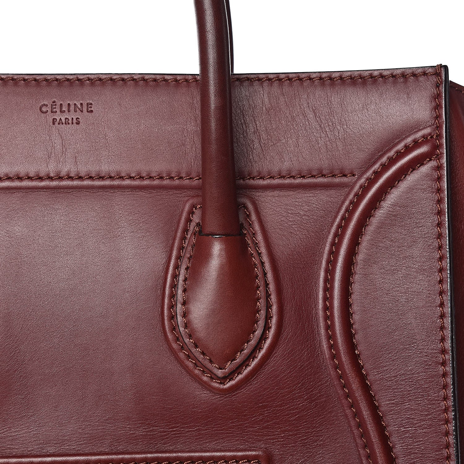 Celine Natural Calfskin Medium Phantom Luggage Burgundy 21 of 21