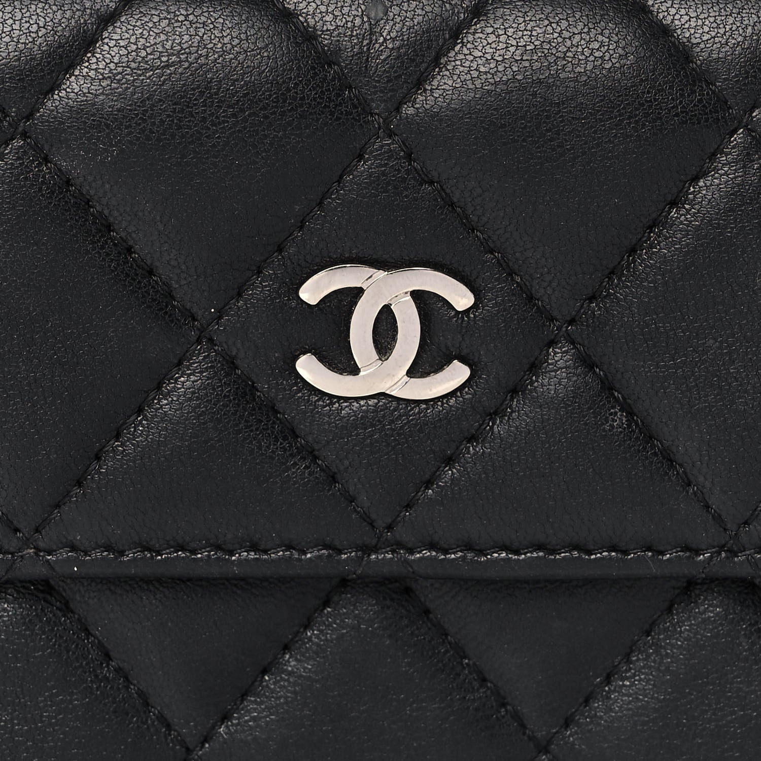Chanel Lambskin Quilted Compact French Flap Wallet Black 9 of 11