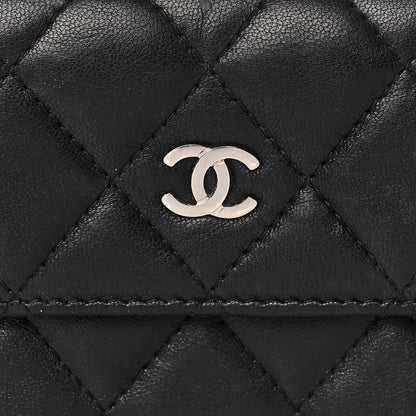 Chanel Lambskin Quilted Compact French Flap Wallet Black 9 of 11