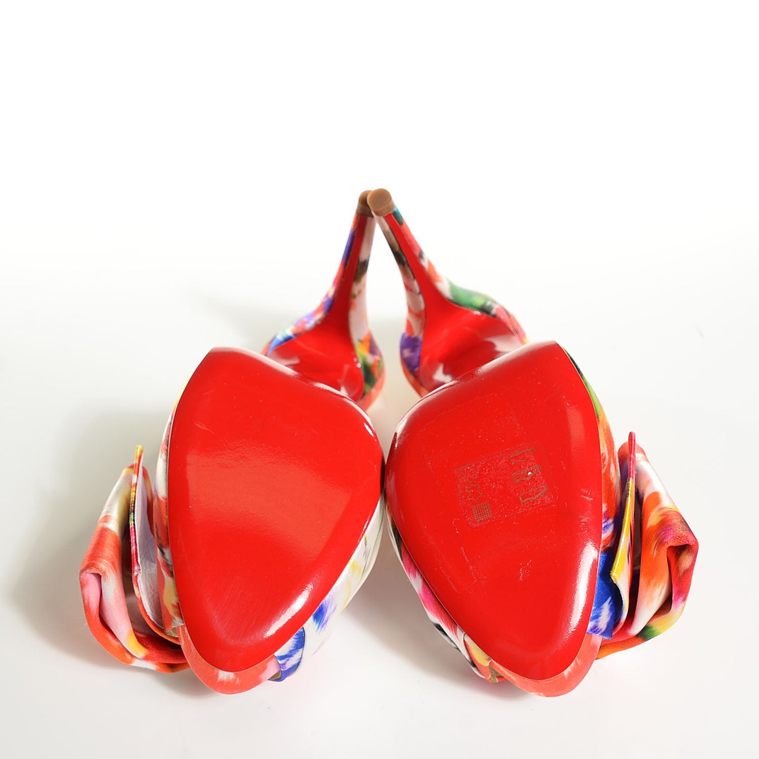 Christian Louboutin Satin Bouquet Vendome Sling 120 Pumps 39.5 Multicolor 5 of 7