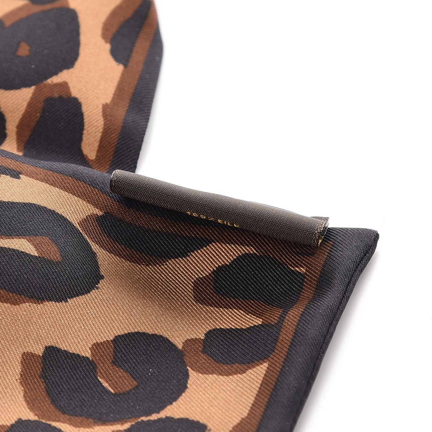 Silk Leopard Bandeau Scarf Marron