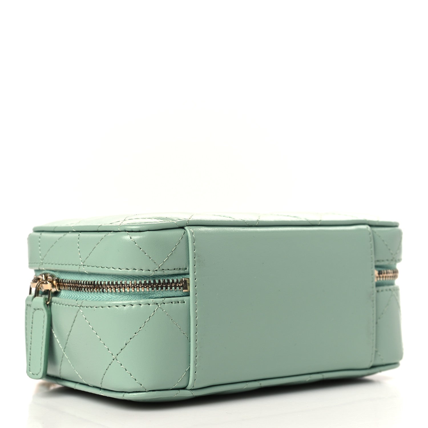 Chanel Lambskin Quilted Top Handle Small Vanity Case Light Green 4 of 9