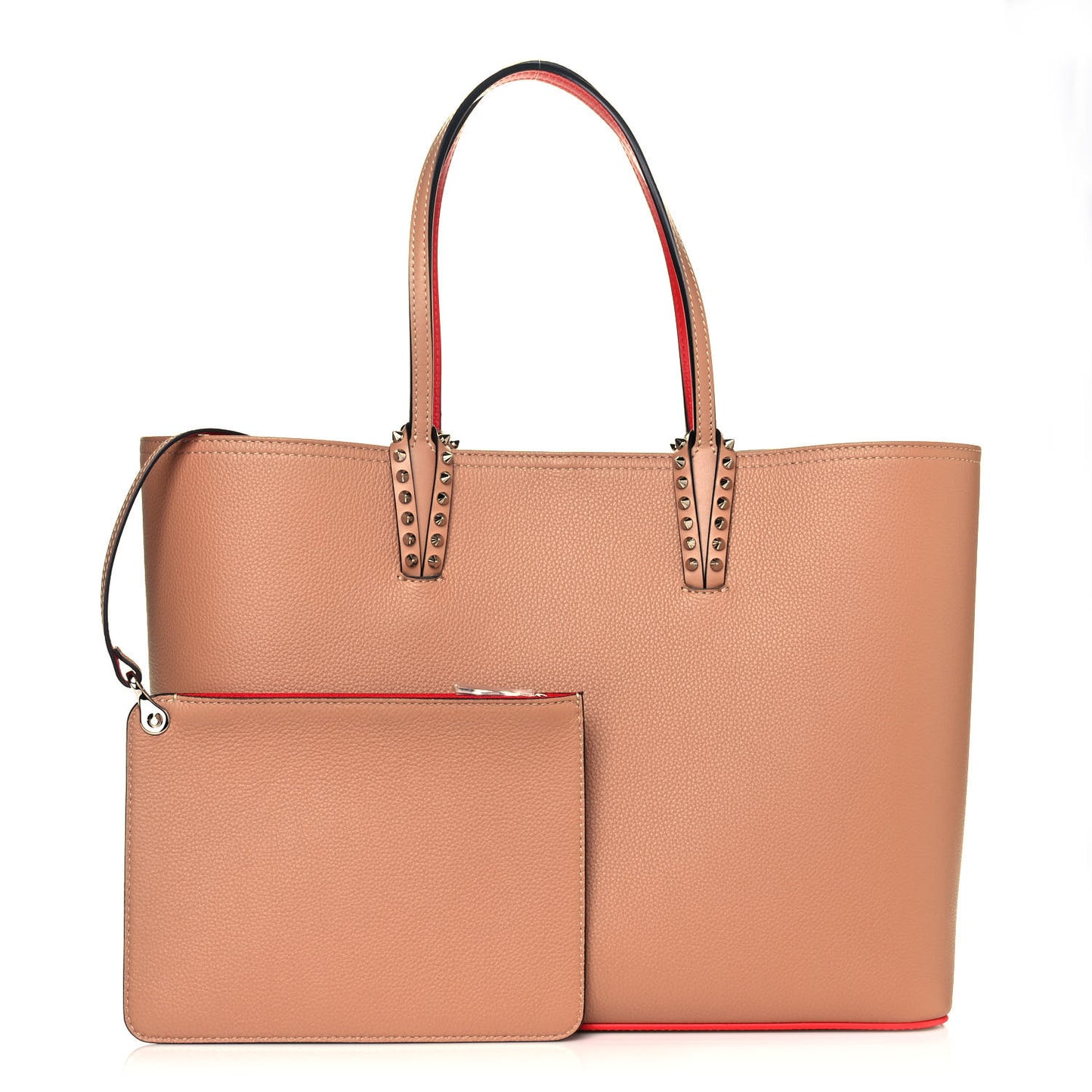 Calfskin Spikes East West Cabata Tote Nude