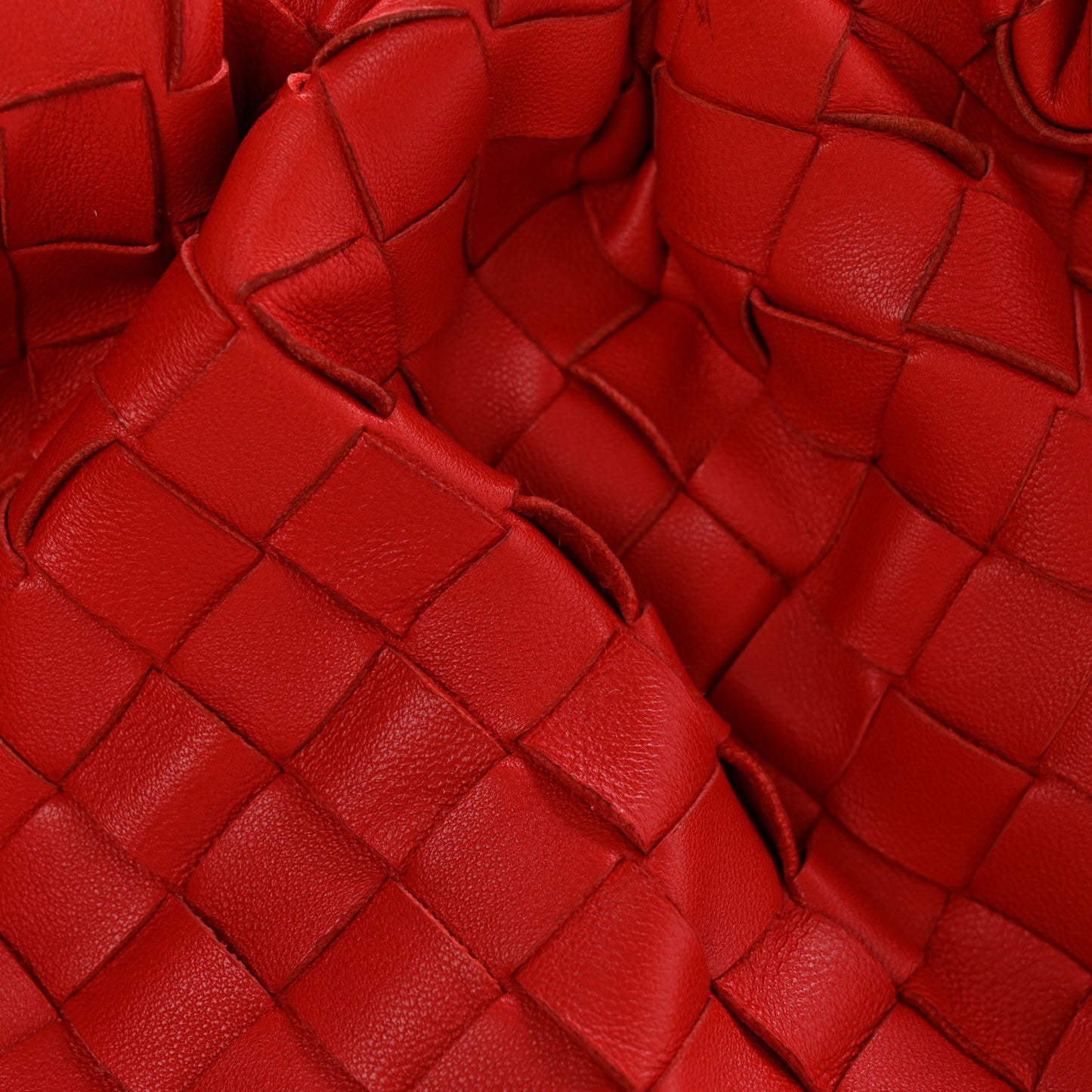 Nappa Maxi Intrecciato The Pouch Oversized Clutch Bright Red