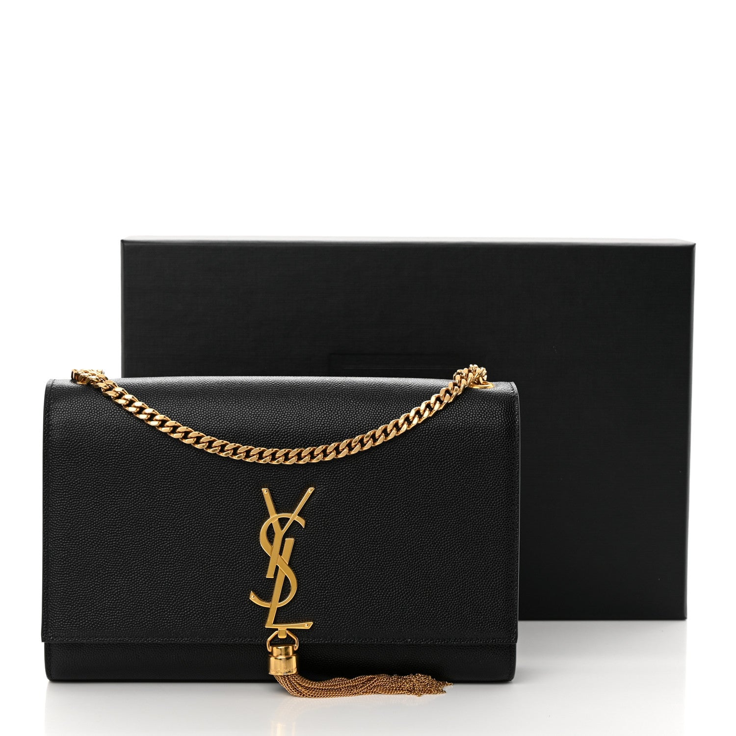 Saint Laurent Grain De Poudre Medium Classic Monogram Kate Tassel Satchel Black 14 of 14