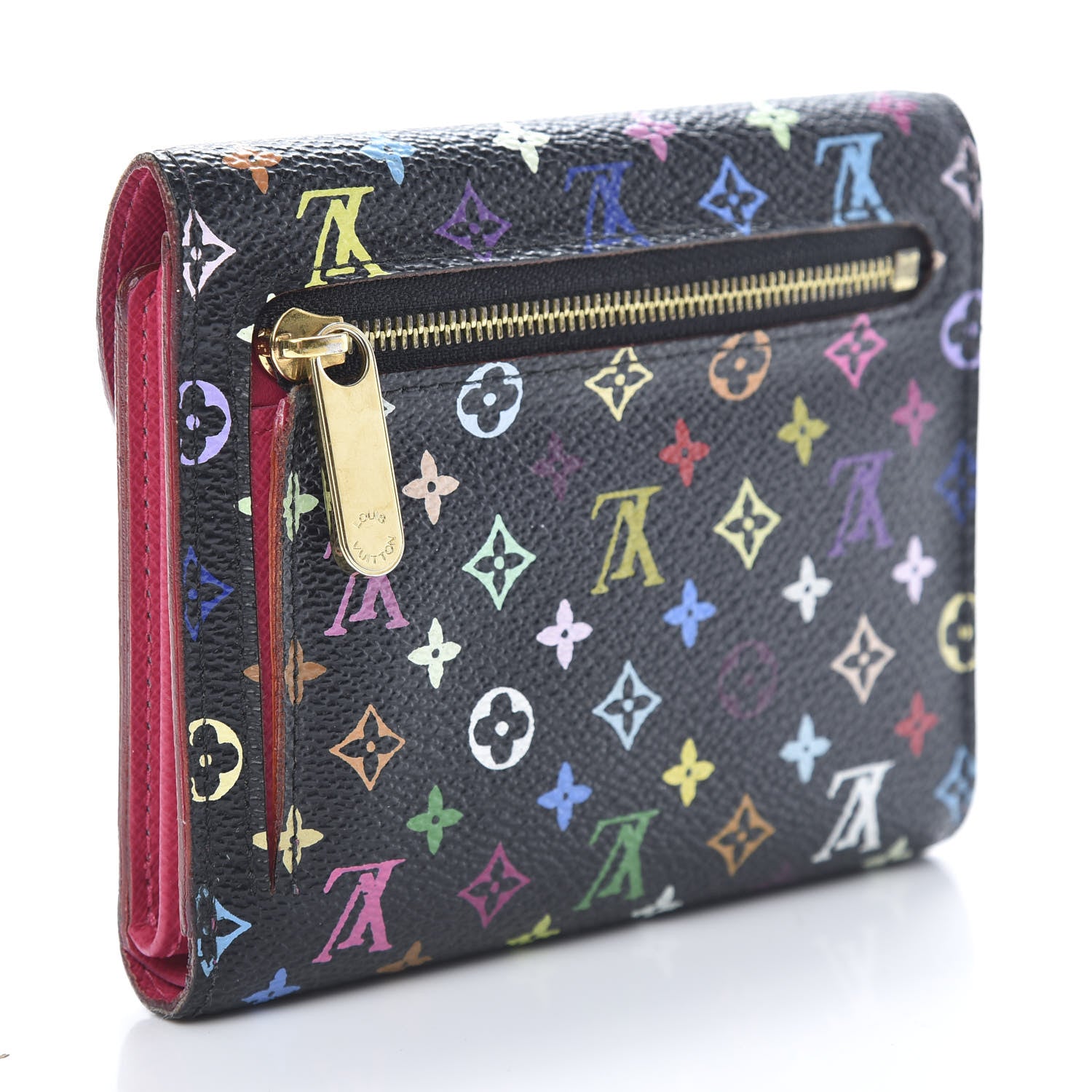 Louis Vuitton Monogram Multicolor Joey Wallet Black Grenade 3 of 13