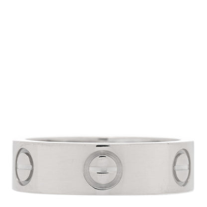 Cartier 18K White Gold 5.5mm LOVE Ring 52 6 1 of 4