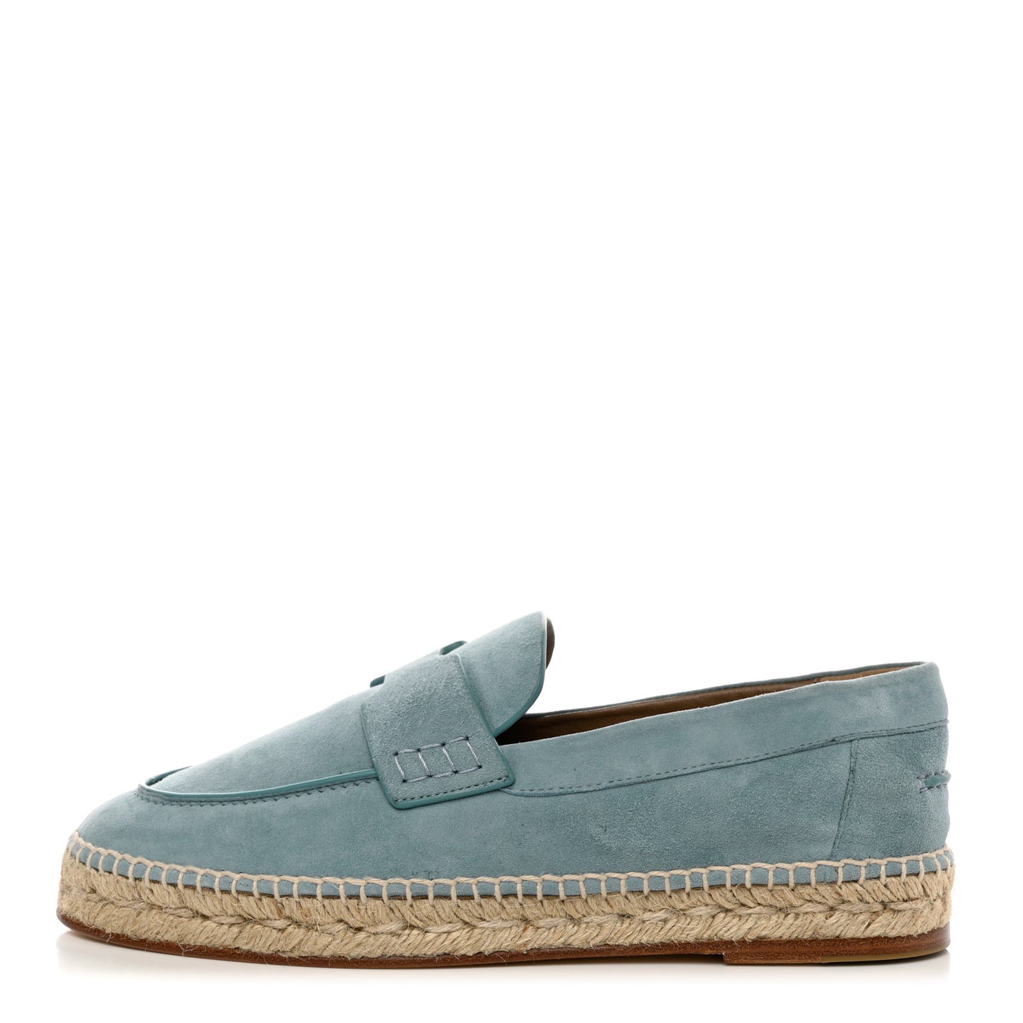 Suede Calfskin Womens Trip Espadrilles 39 Vert D'Eau