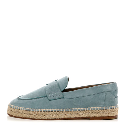 Hermes Suede Calfskin Womens Trip Espadrilles 39 Vert D'Eau 1 of 9