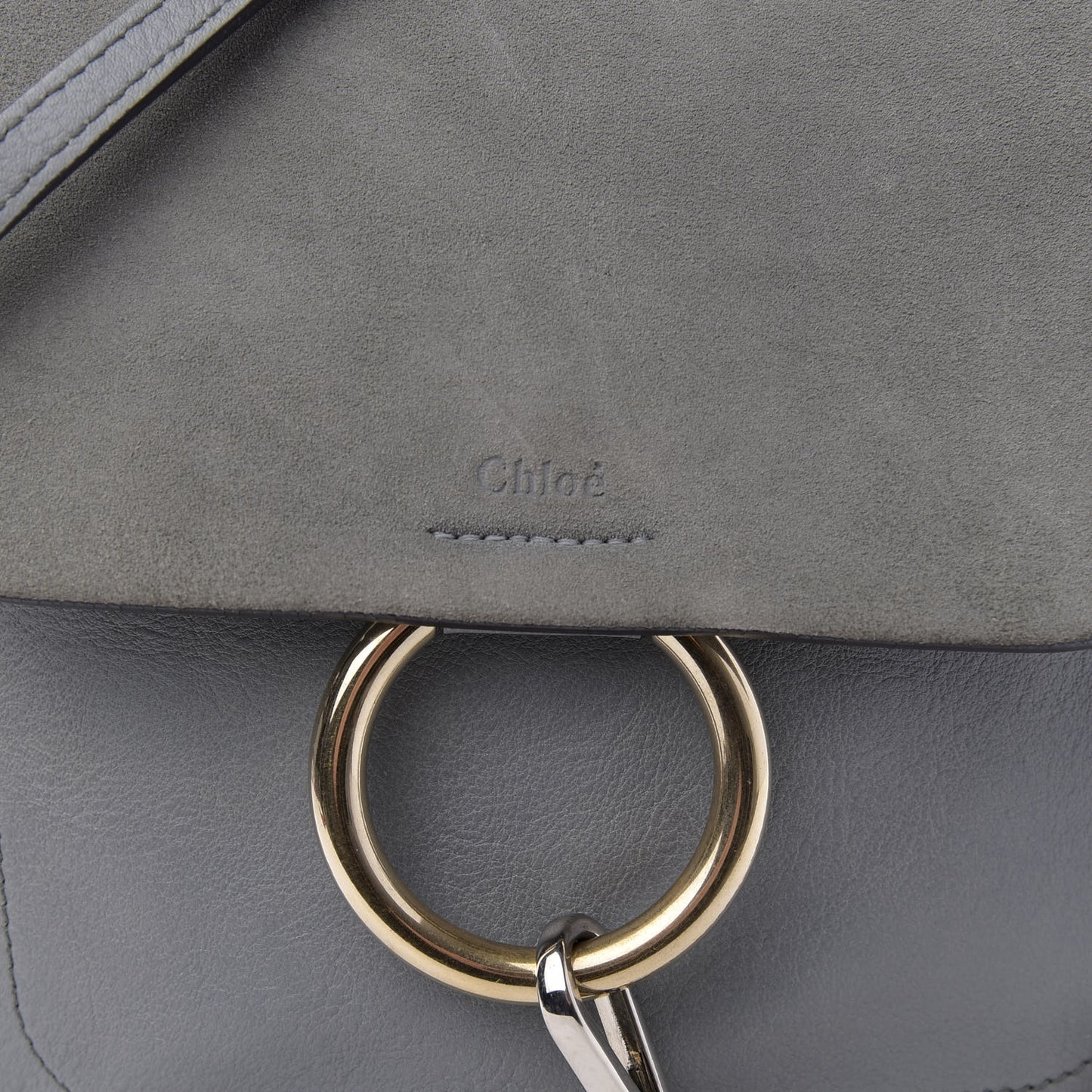 Suede Calfskin Medium Faye Backpack Cloudy Blue