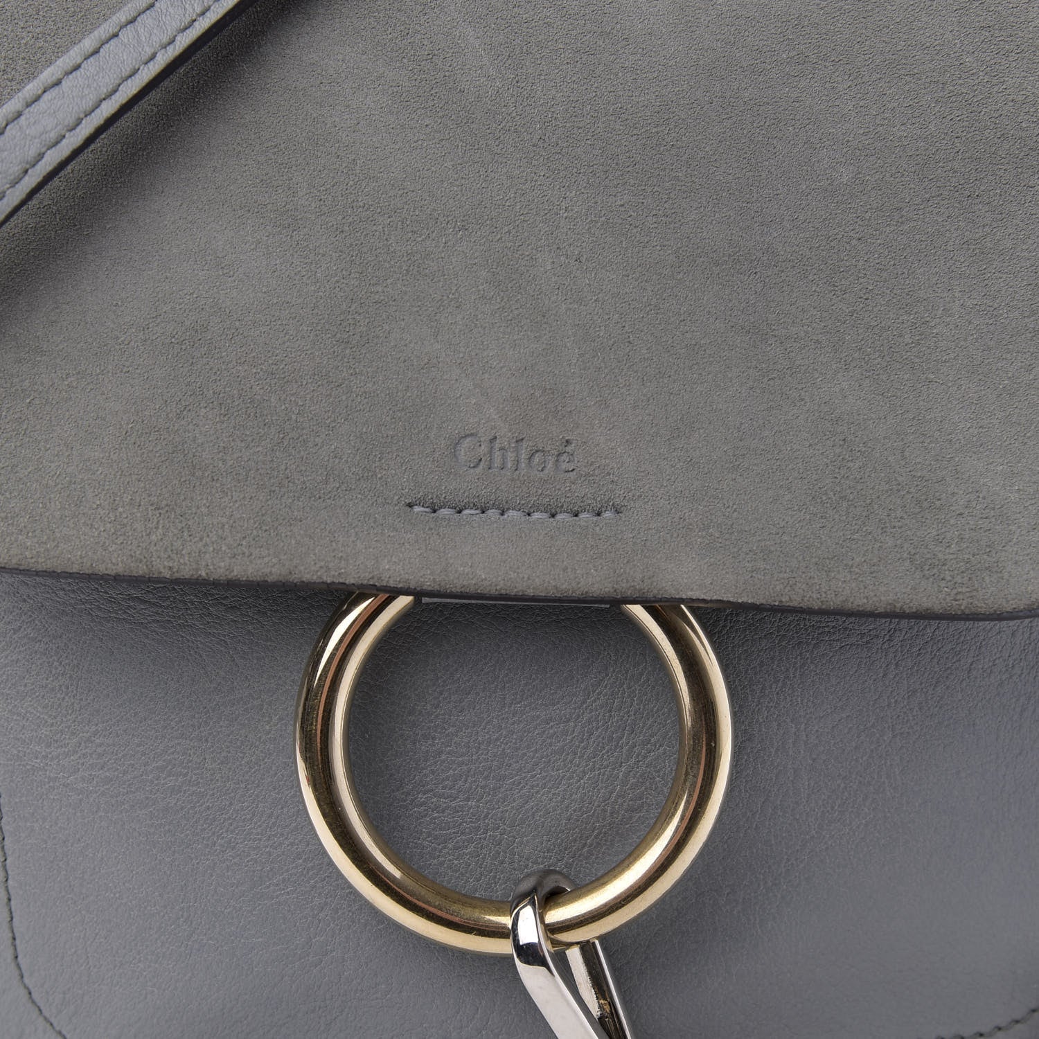 Chloe Suede Calfskin Medium Faye Backpack Cloudy Blue 9 of 9