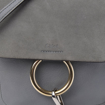 Chloe Suede Calfskin Medium Faye Backpack Cloudy Blue 9 of 9