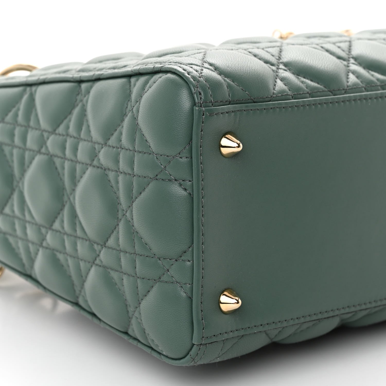 Christian Dior Lambskin Cannage Medium Lady Dior Orage 8 of 9