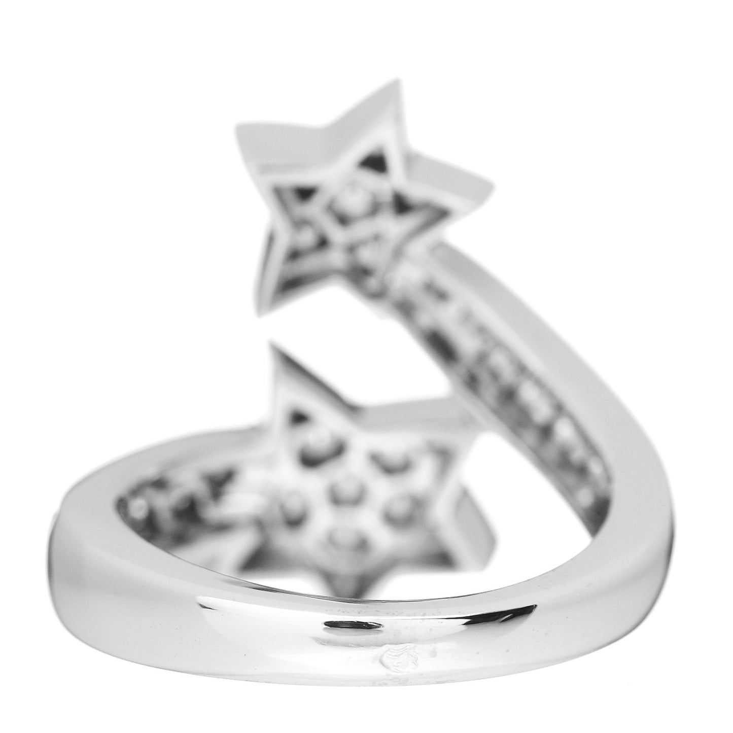 18K White Gold Diamond Comete Geode Ring 50 5.25