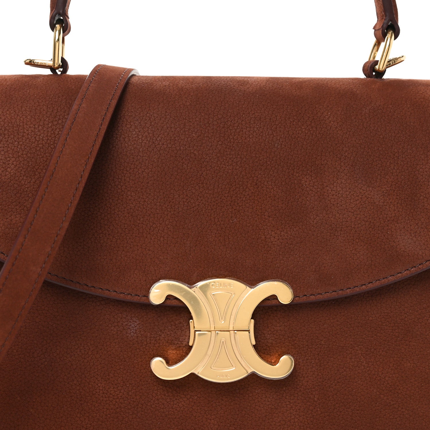 Celine Grained Nubuck Calfskin Medium Nino Chestnut 7 of 9