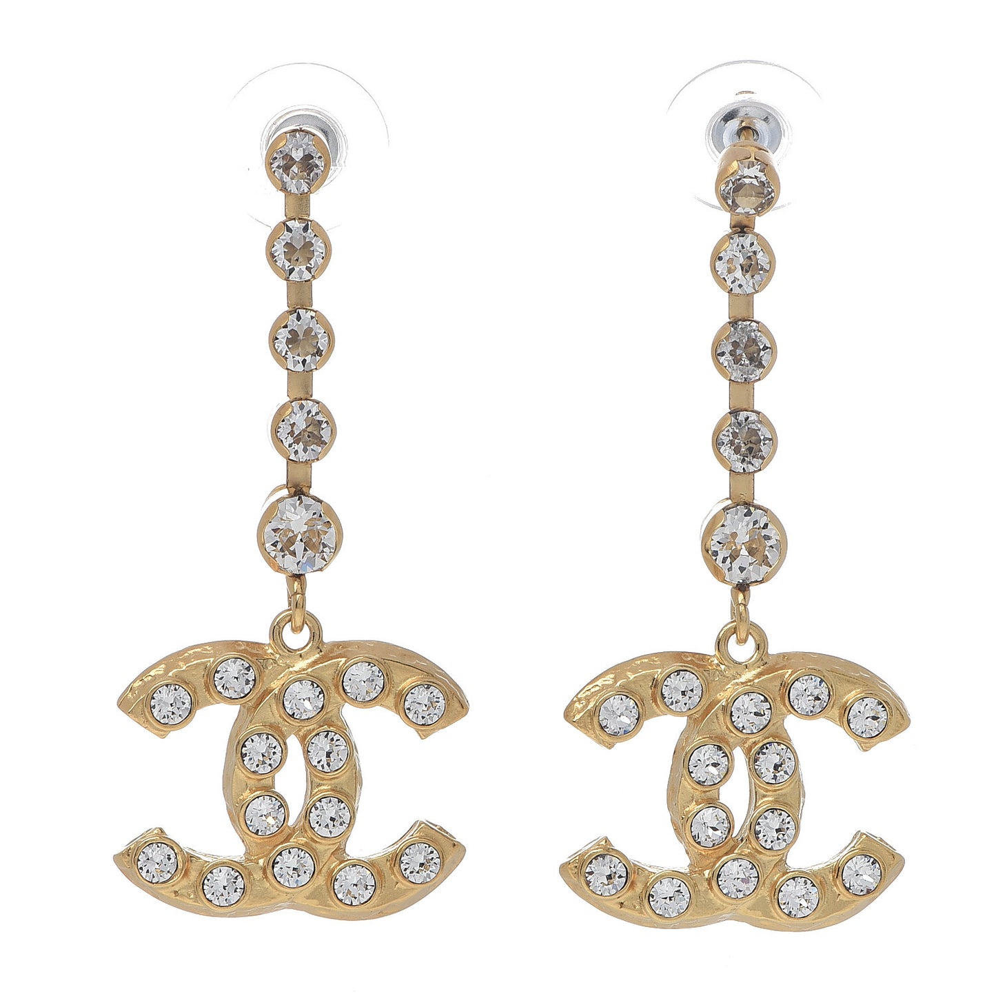 CC Crystal Drop Earrings Gold