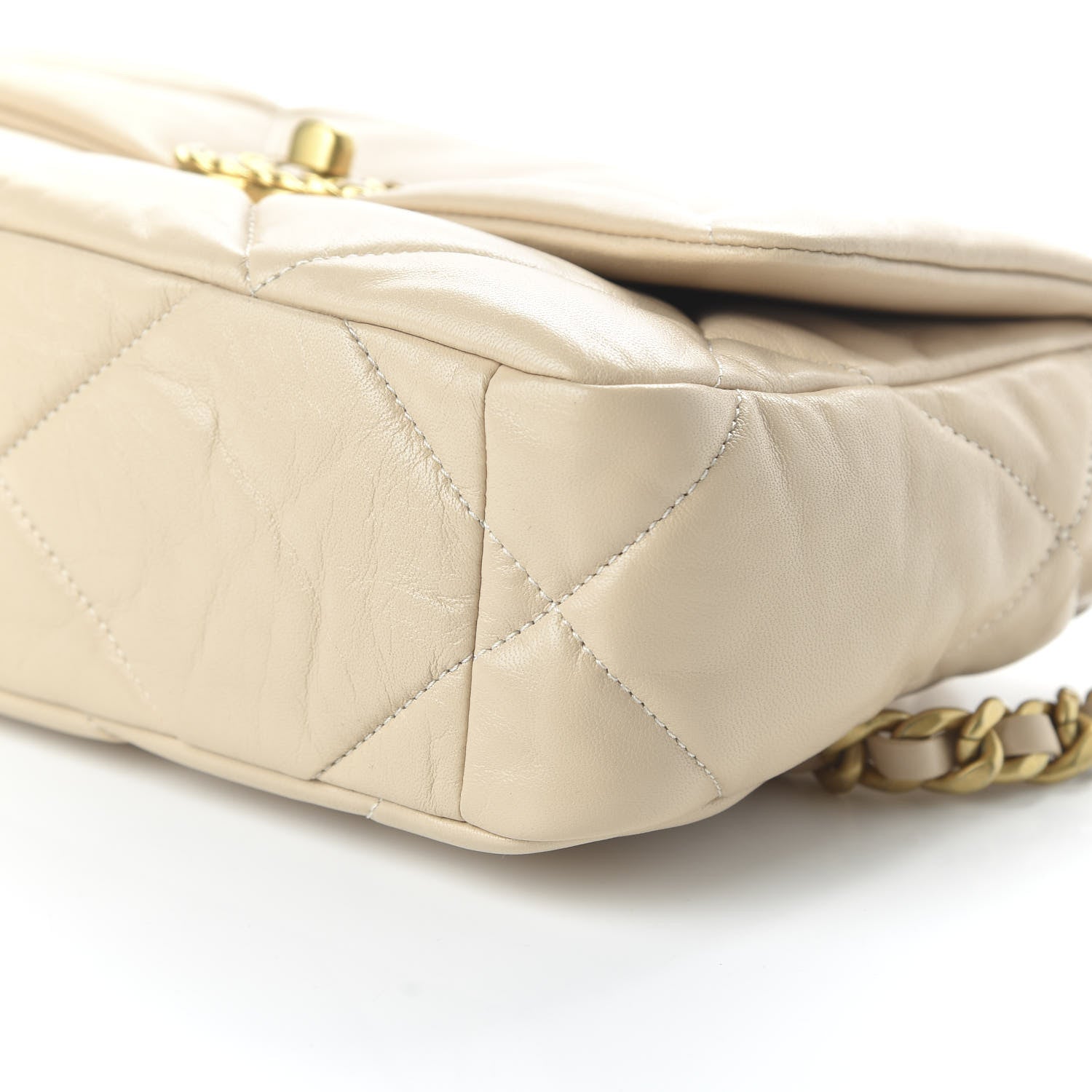 Chanel Lambskin Quilted Medium 19 Flap Beige 7 of 10