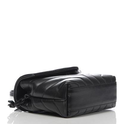 Saint Laurent Calfskin Y Quilted Monogram Toy Loulou Crossbody Bag Black 4 of 12
