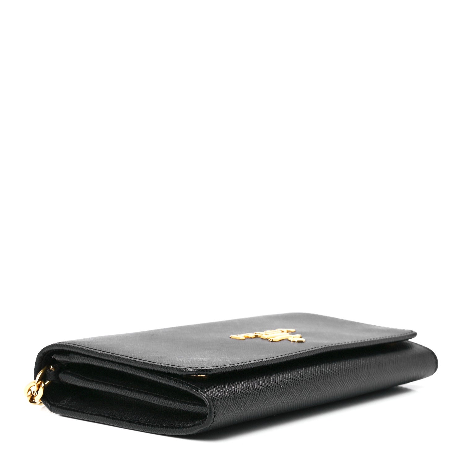 Prada Saffiano Lux Chain Wallet Black 4 of 12