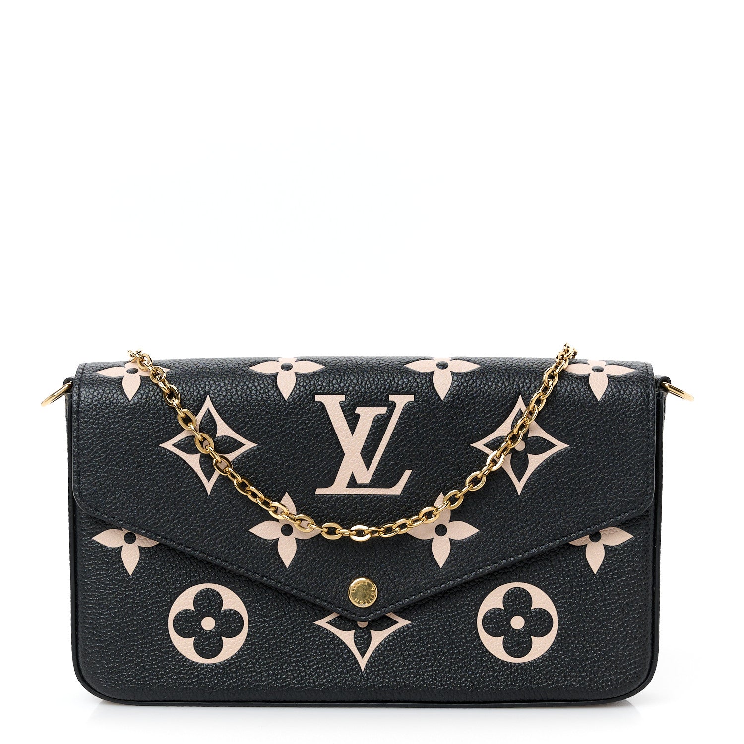 Louis Vuitton Empreinte Monogram Giant Felicie Pochette Black Beige 1 of 14