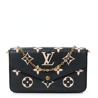 Louis Vuitton Empreinte Monogram Giant Felicie Pochette Black Beige 1 of 14
