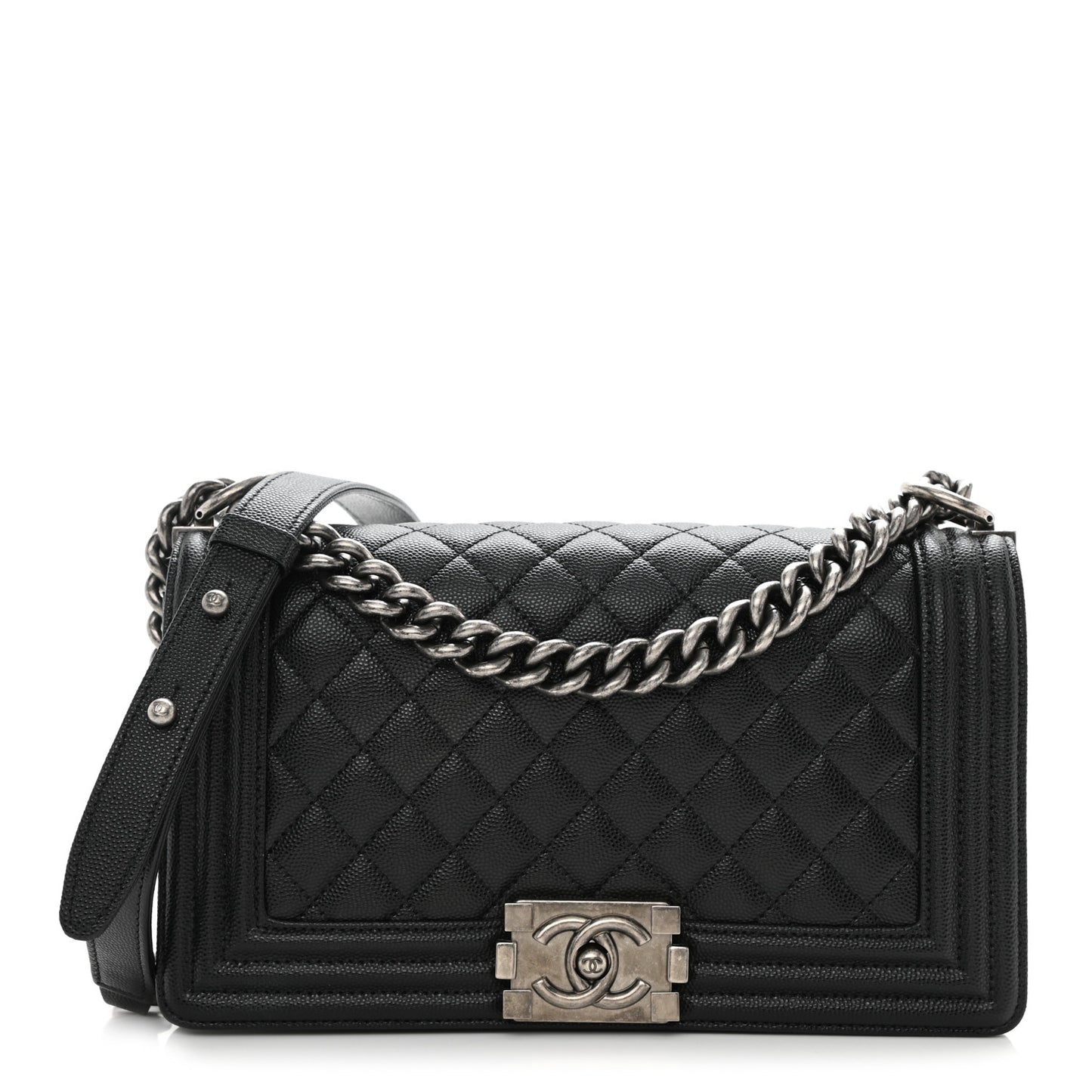 Caviar Quilted Medium Boy Flap Black