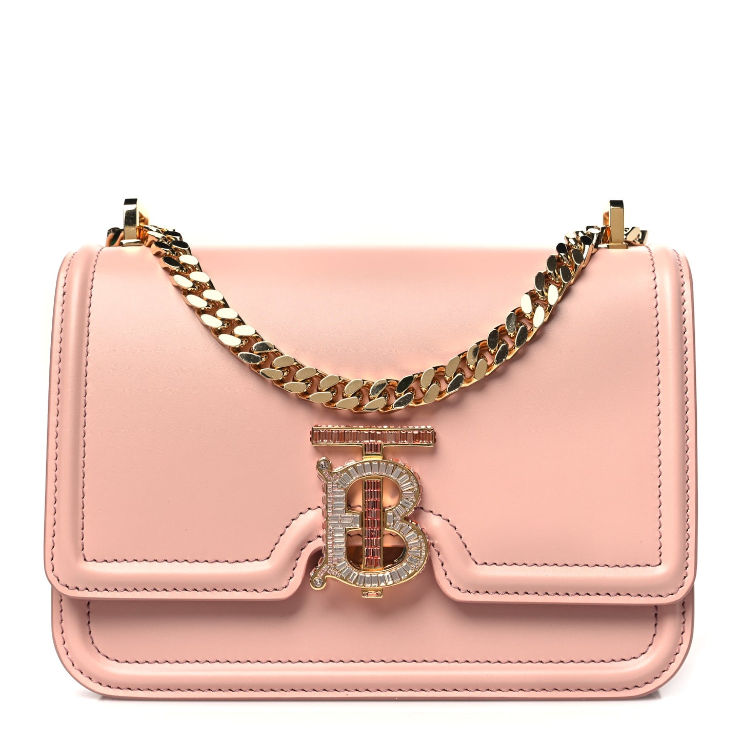 Calfskin Crystal Mini TB Bag Dusky Dusky Pink