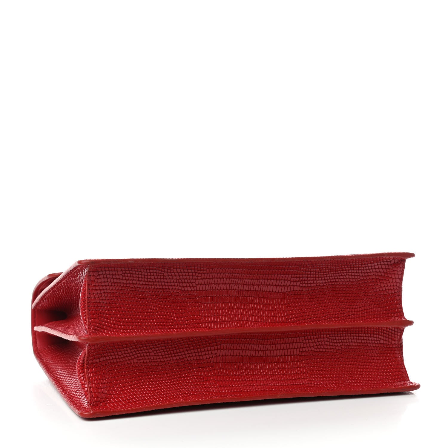 Miu Miu Calfskin Lizard Embossed Top Handle Bag Red 3 of 4