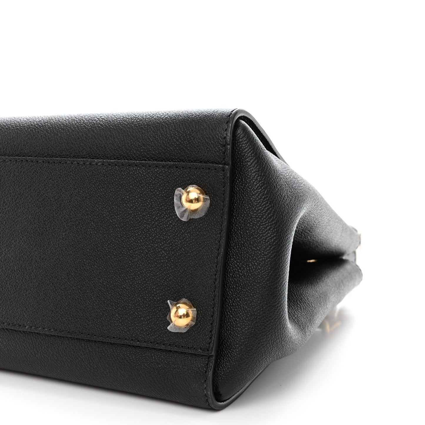 Soft Grain Calfskin Medium Buckle Tote Black