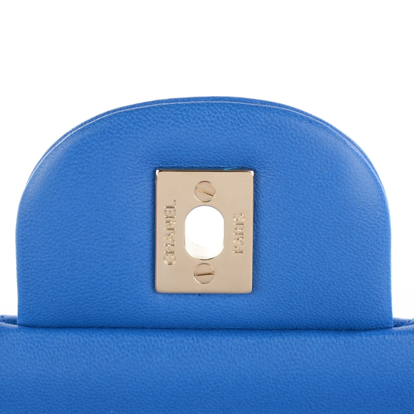 Lambskin Quilted Jumbo Double Flap Bright Blue