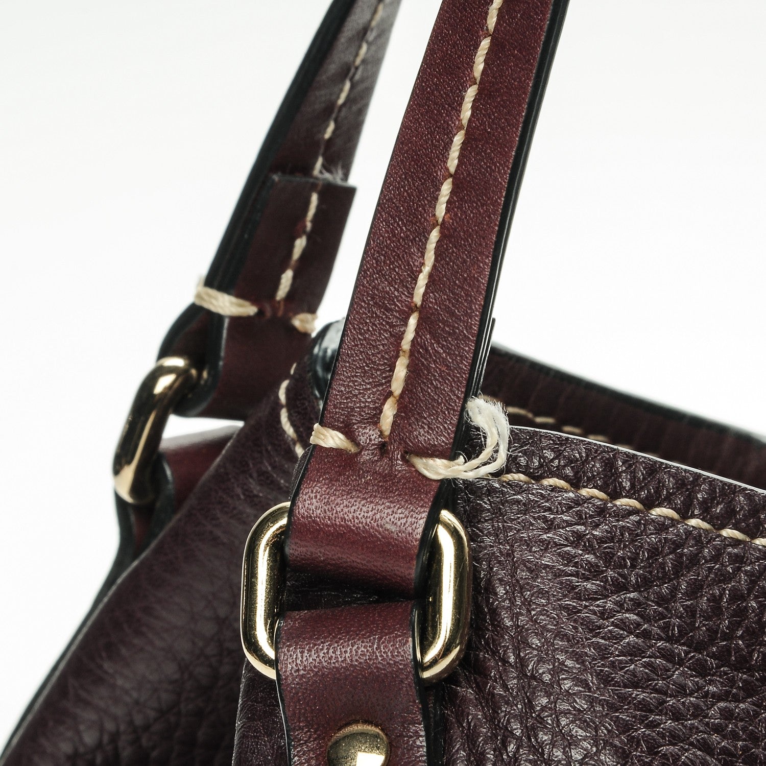 Burberry Calfskin Saddle Stitch Small Canterbury Tote Burgundy 13 of 13