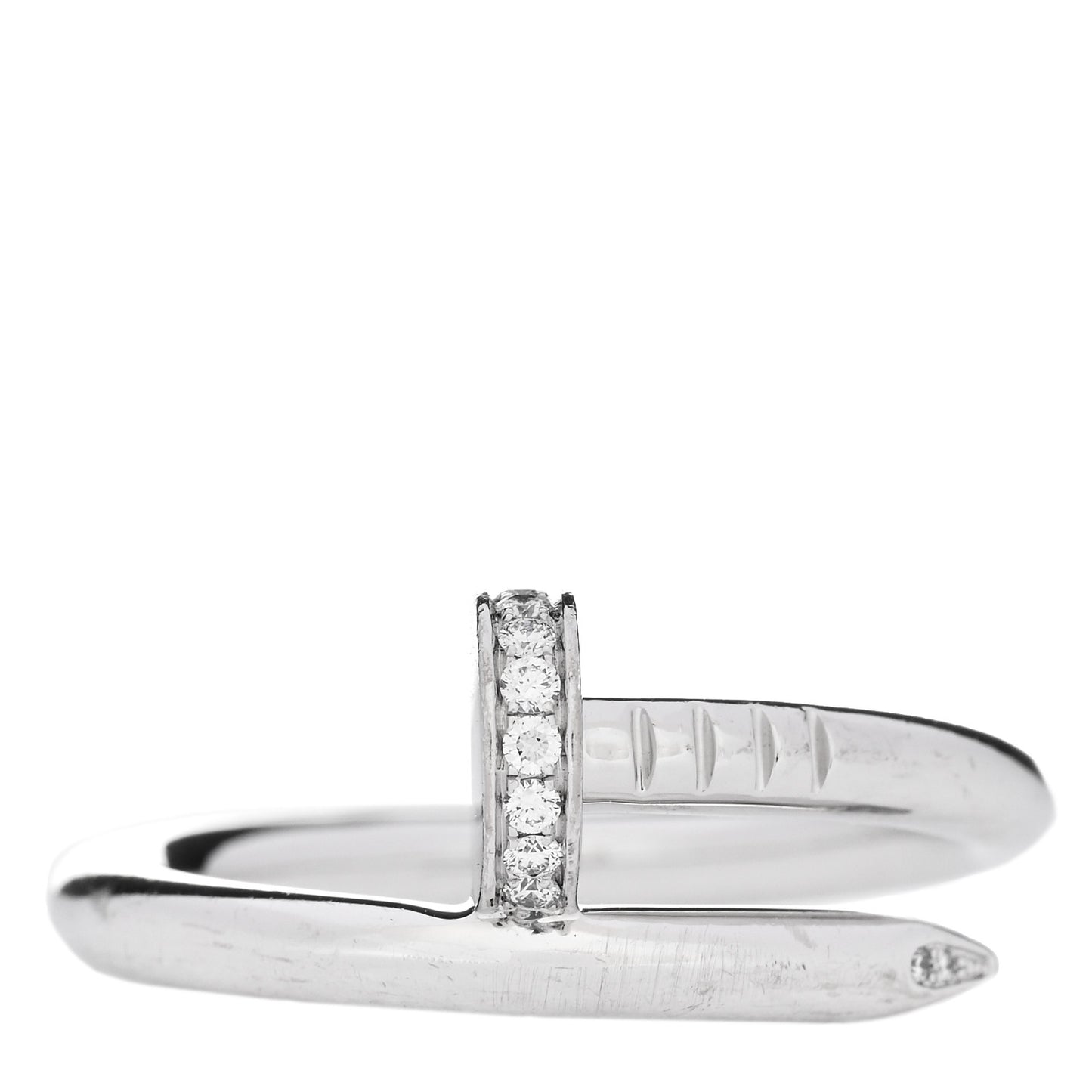 18K White Gold Diamond Juste Un Clou Ring 58 8.25