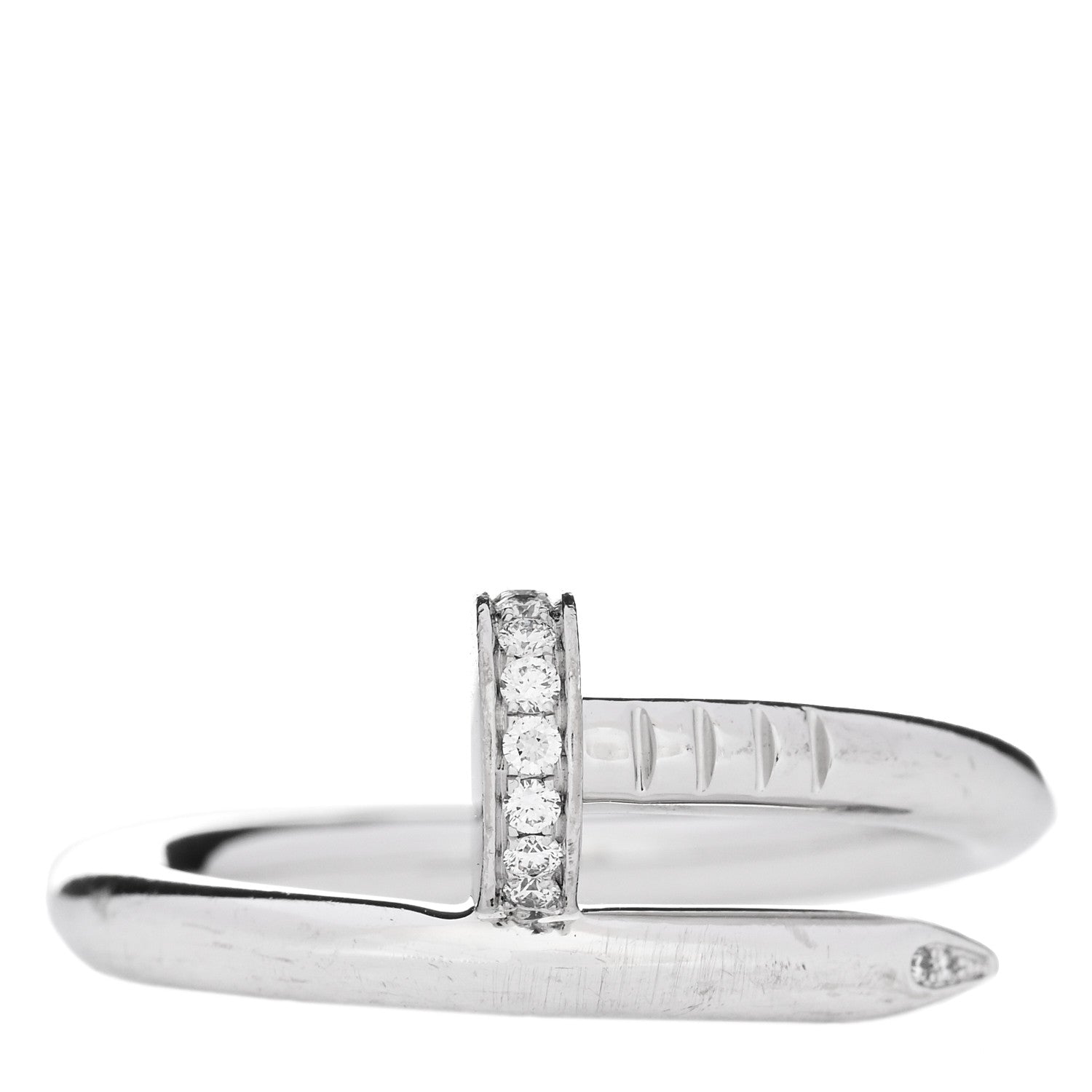 Cartier 18K White Gold Diamond Juste Un Clou Ring 58 8.25 1 of 6