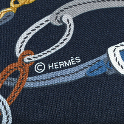 Hermes Silk Brides de Gala Twilly Marine Beige Dore 4 of 5