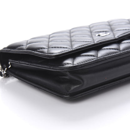 Chanel Lambskin Quilted Wallet On Chain WOC Black 6 of 11