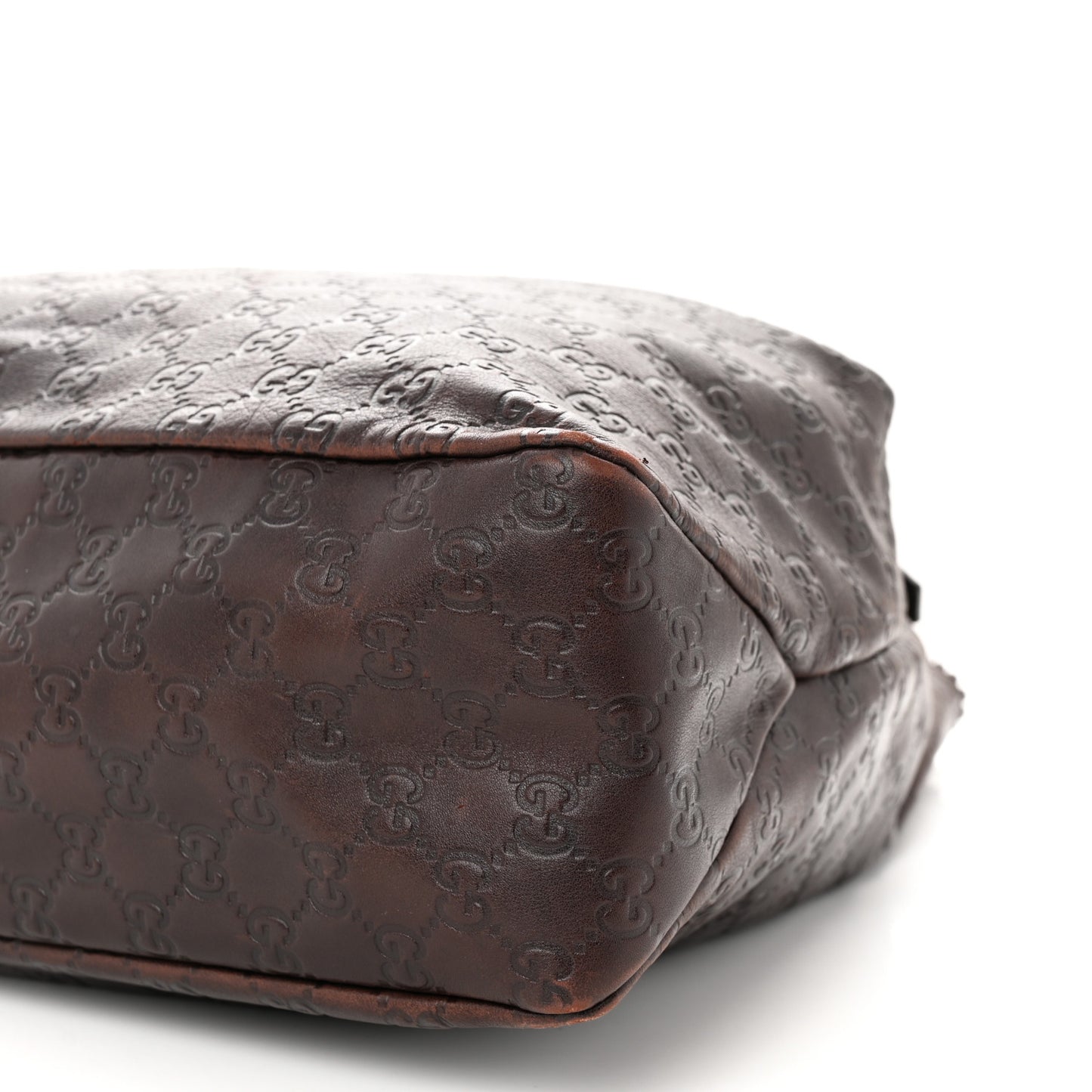 Guccissima Large Horsebit Chain Hobo Chocolate