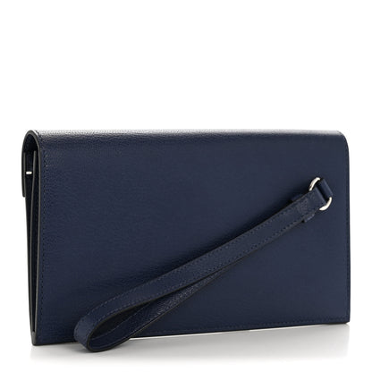 Hermes Chevre Chamkila Kelly Pocket Long Wallet Bleu Indigo 3 of 8
