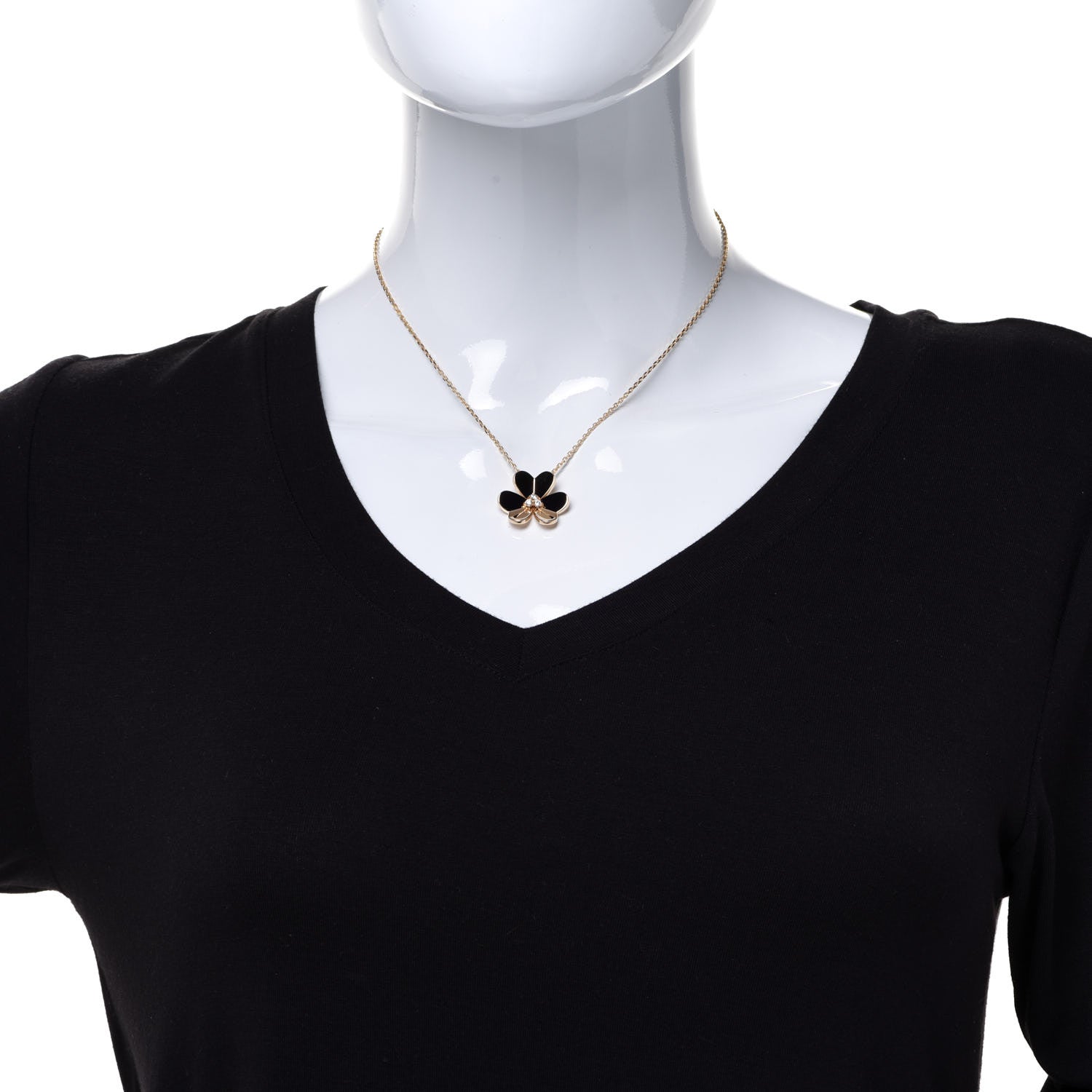 Van Cleef & Arpels 18K Yellow Gold Diamond Large Frivole Pendant Necklace 2 of 6