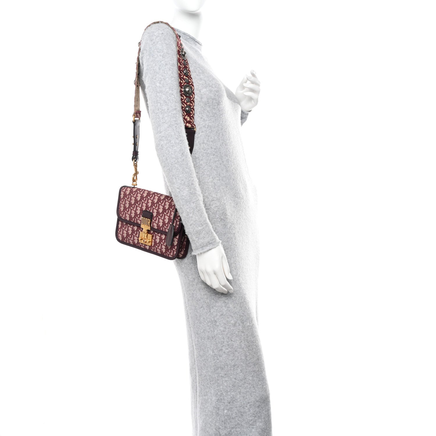 Christian Dior Oblique Dioraddict Flap Bag Burgundy 2 of 15