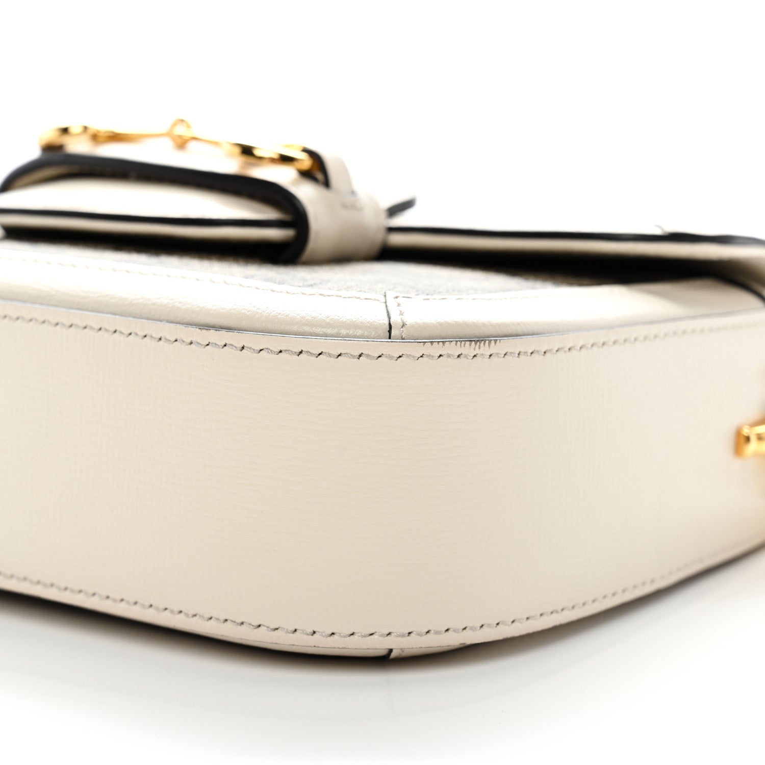 Gucci GG Supreme Monogram Web Mini Horsebit 1955 Shoulder Bag Beige Mystic White 9 of 13